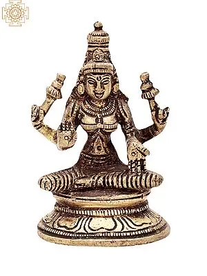 3.2" Goddess Lakshmi Statue | Handmade |  Lakshmi Brass Statue | Goddess of Money | Made in India