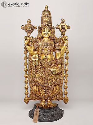 47" Large Superfine Lord Venkateshvara as Balaji at Tirupati | Brass Statue | Handmade | Made In India