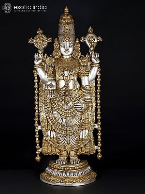 47" Large Superfine Lord Venkateshvara as Balaji at Tirupati | Brass Statue | Handmade | Made In India