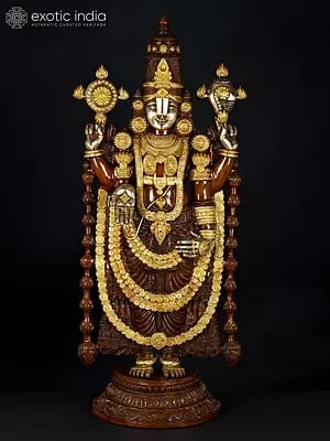 47" Large Superfine Lord Venkateshvara as Balaji at Tirupati | Brass Statue | Handmade | Made In India