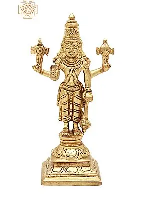 6" Standing Bhagwan Vishnu | Handmade | Lord Vishnu  | Lord Narayana Statue | Made in India