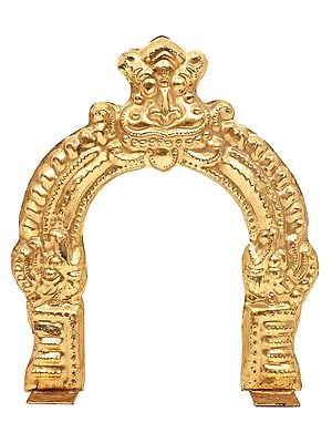 16.5" Kirtimukha Prabhavali Frame South India | Brass Statue | Handmade | Made In India