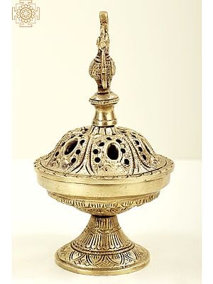 8" Brass Peacock Incense Burner |Handmade | Made In India