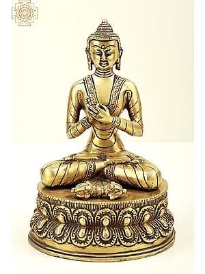 9" Buddha In The Dharamachakra Mudra | Brass Buddha | Brass Statue | Handmade | Made In India