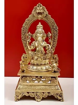 20" Sitting Lord Ganesha | Brass Lord Ganesha