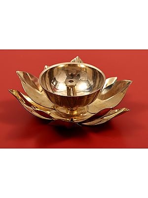 1.5" Lotus Design lamp | Brass lamp | diya | Handmade | Made In India