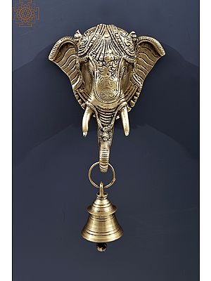 10" Handmade Wall Hanging Mask with Bell