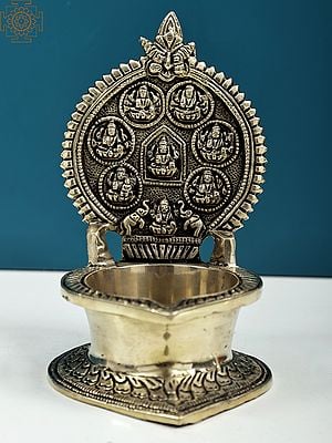7" Ashtalakshmi Diya | Brass Diya | Handmade