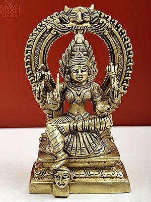 6" Goddess Mariamman Brass Statue - South Indian form of Durga | Handmade