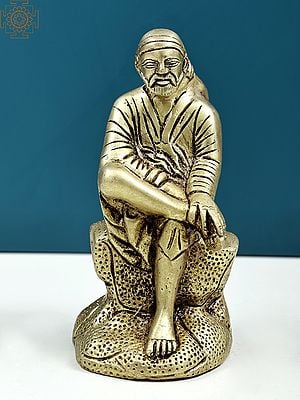 6" Shirdi Sai Baba Brass Statue | Handmade