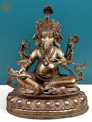 16" Three Eyed Nepalese Ganesha | Handmade