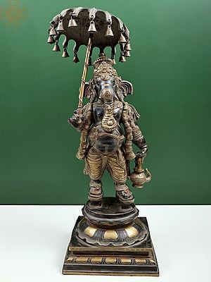 25" Umbrella Ganesha with Kamandal | Handmade