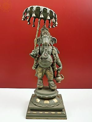 25" Umbrella Ganesha with Kamandal | Handmade