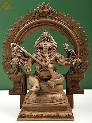 12" Narasimha Ganesha | Handmade | Madhuchista Vidhana (Lost-Wax) | Panchaloha Bronze from Swamimalai