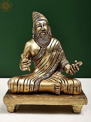 6" Ancient Saint Thiruvalluvar Brass Statue | Handmade