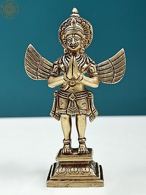 5.5" Fine Statue of Garuda | Handmade Brass Idols
