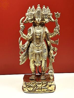 18" Panchamukha Hanuman | Brass Statue | Handmade