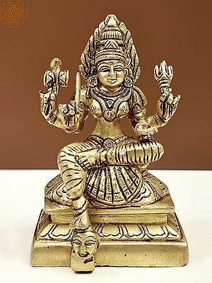 5" Goddess Mariamman Brass Sculpture | Handmade