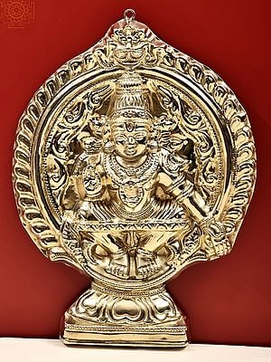 10" Lord Ayyappan Wall Hanging Idol | Handmade Brass Statue