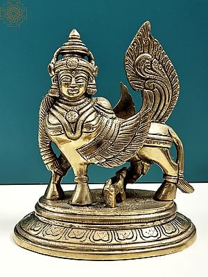 6" Divine Cow Kamadhenu Sculpture in Brass | Handmade | Made in India