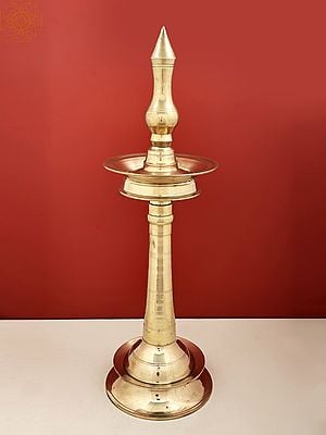 27" Brass South Indian Lamp | Handmade
