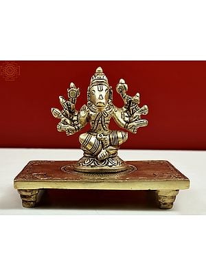 4" Small Varaha Avatara of Vishnu Seated on Pedestal | Handmade