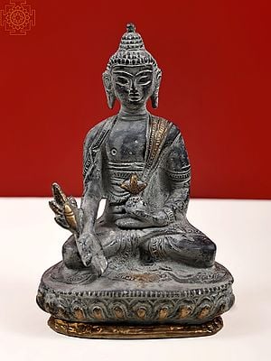 5" Brass Medicine Buddha Statue | Handmade Tibetan Buddhist Idols