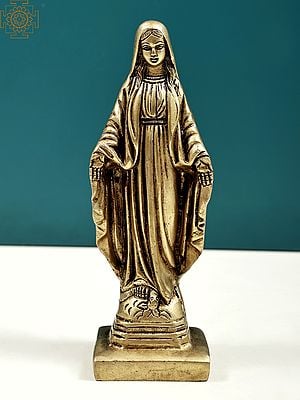6" Fine Quality Mother Mary Statue | Handmade Brass Idols