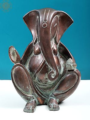 11" Brass Modern Ganesha | Handmade