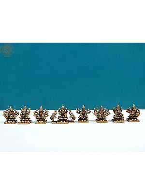 3" Small Brass Ashtalakshmi Set | Handmade Brass Statues