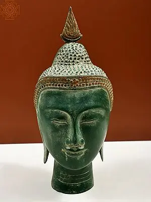 12" Lord Buddha Head In Brass | Handmade