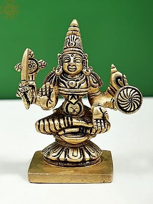 3" Small Vaishnavi Mata Brass Statue | Handmade