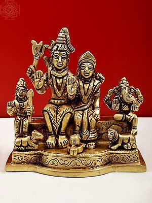 4" Shiva Parivar with Nandi and Shiva Linga | Handmade
