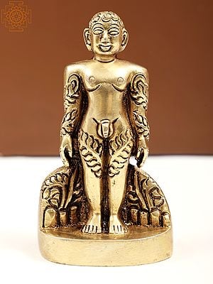 4" Brass Bhagwan Mahavir Brass Statue | Handmade