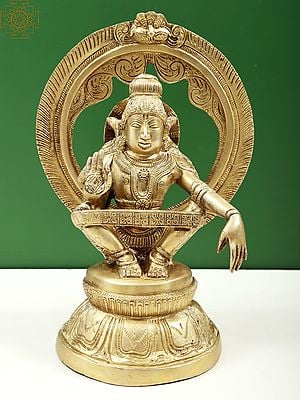 The Offspring of Shiva and Vishnu (Lord Ayyappa with Circular Prabhavali)