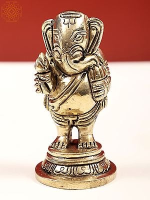 Standing Lord Ganesha with Lotus | Handmade