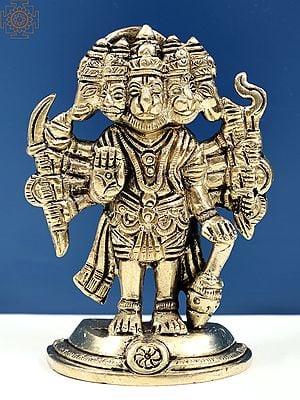 Ten Armed Panchamukhi Hanuman Statue with Abhay Mudra | Handmade