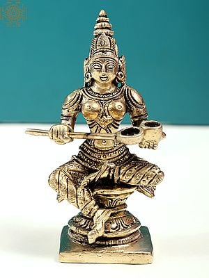 4" Small Devi Annapurna (Goddess of Food and Nourishment)| Handmade