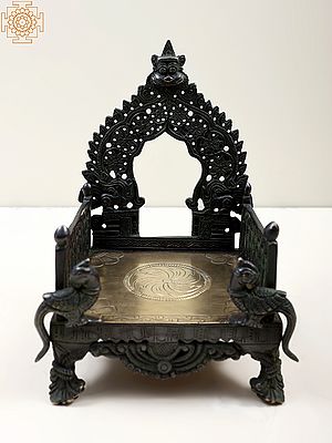 8" Kirtimukha Throne for Your Favourite Deity in Brass | Handmade