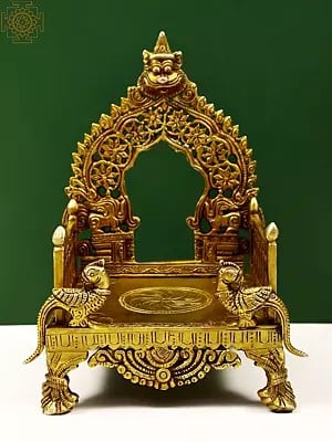 8" Kirtimukha Throne for Your Favourite Deity in Brass | Handmade