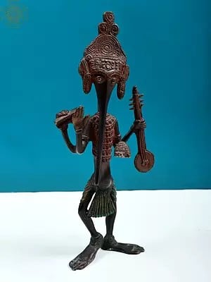 11" Lord Tribal Ganesha Statue | Handmade