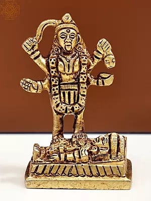 2" Small Goddess Kali Sculpture in Brass | Handmade Metal Idols