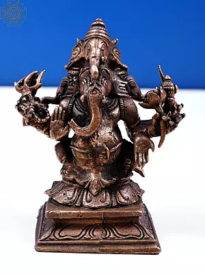 3" Small Panchamukha Ganesha Statue (Five-Headed Ganapati) | Handmade