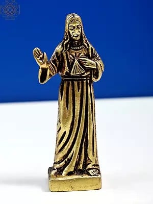 3" Small Brass Blessing Jesus Christ Statue | Handmade