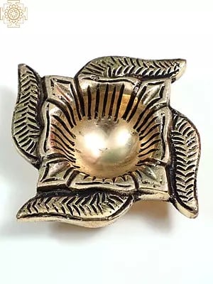 2" Small Brass Swastik Diya | Handmade