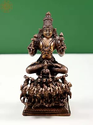 4"  Small Lord Surya on His Seven Horses Chariot | Handmade