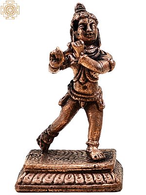 2" Small Copper Lord Krishna Idol | Handmade