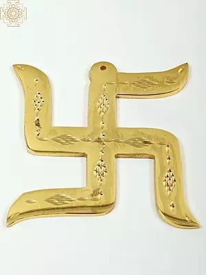 4" Small Brass Swastika Wall Hanging | Handmade