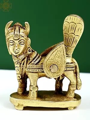 2" Small Brass Kamdhenu Cow Statue | Handmade