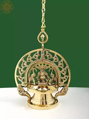 Hanging Brass Gajalakshmi Puja Diya | Handmade